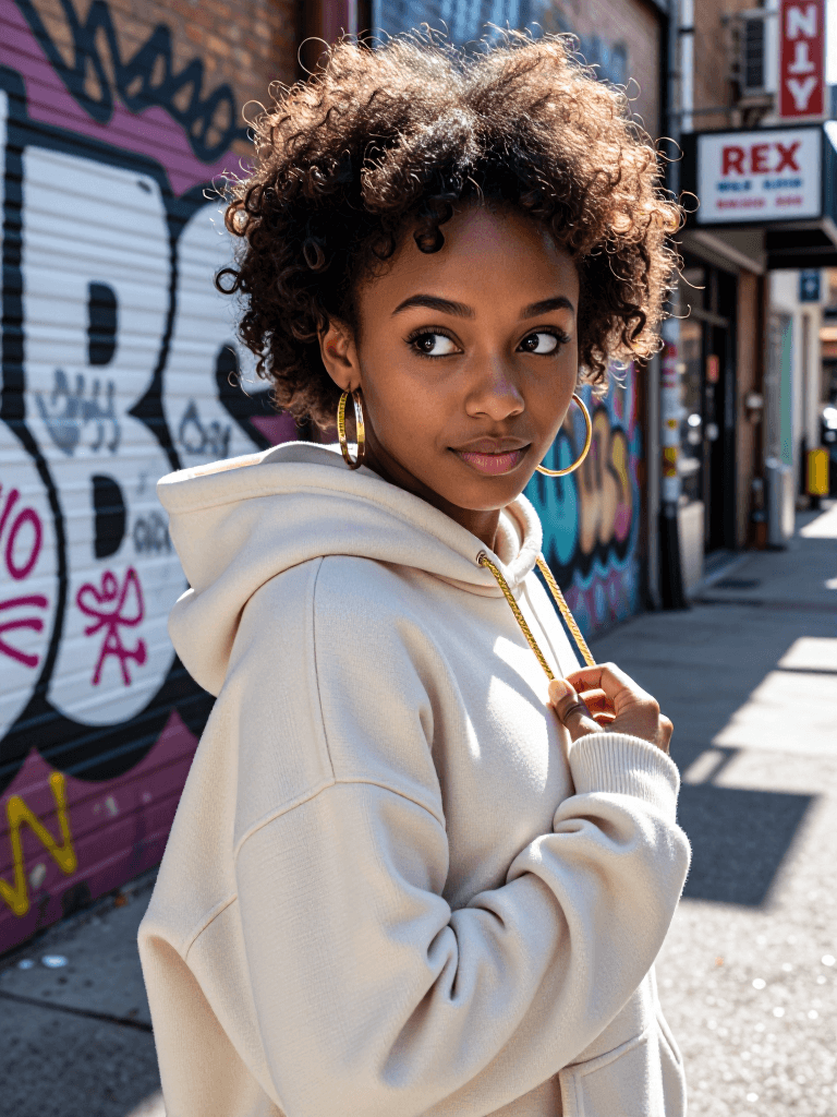 Oversized hoodie portrait