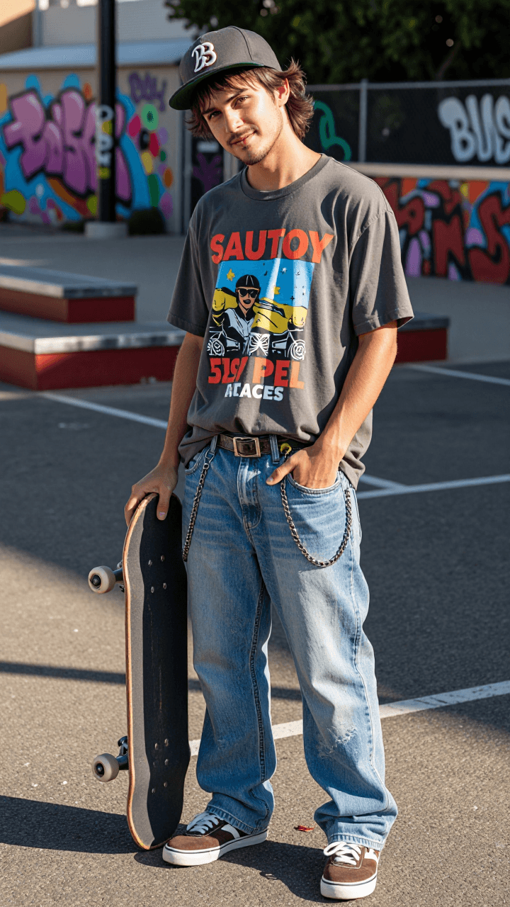 Full-body baggy jeans