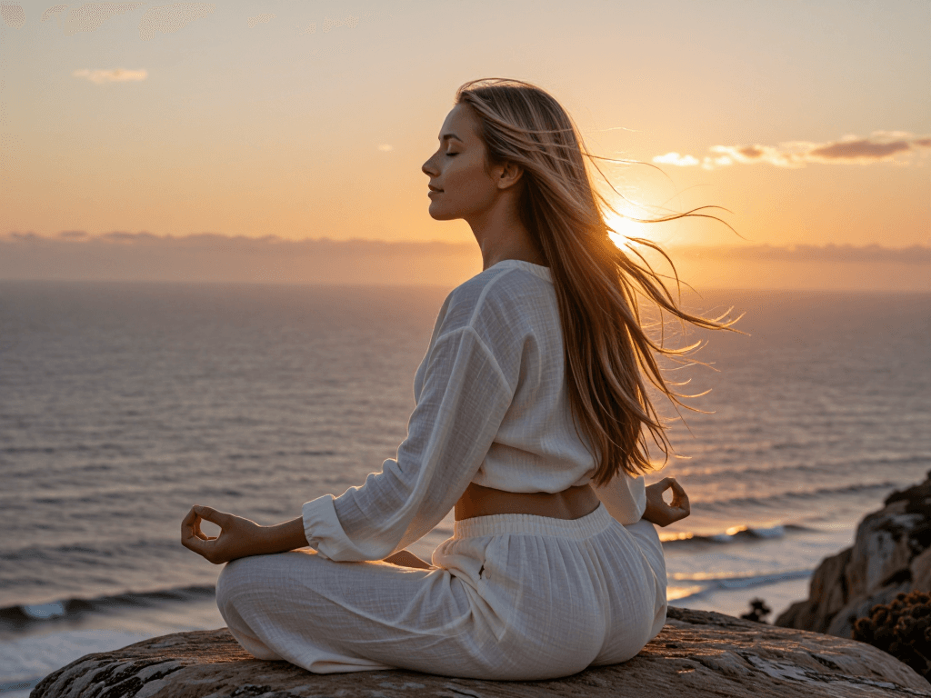 Peaceful yoga profile