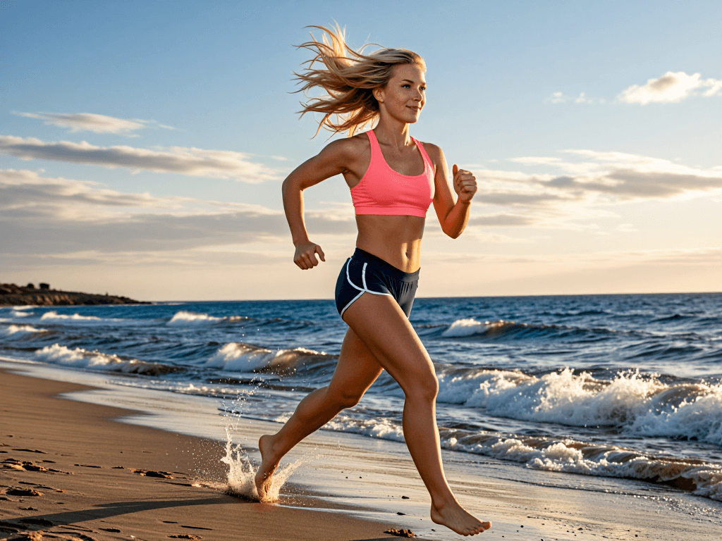 Scandinavian athlete in motion