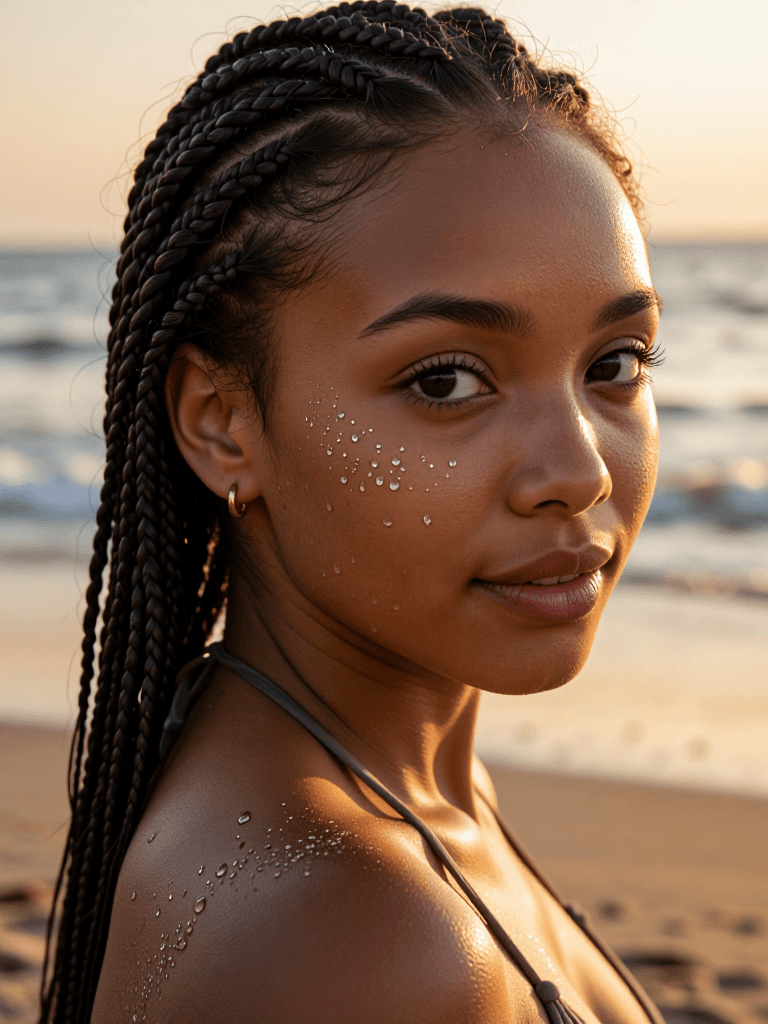 Wet braids portrait