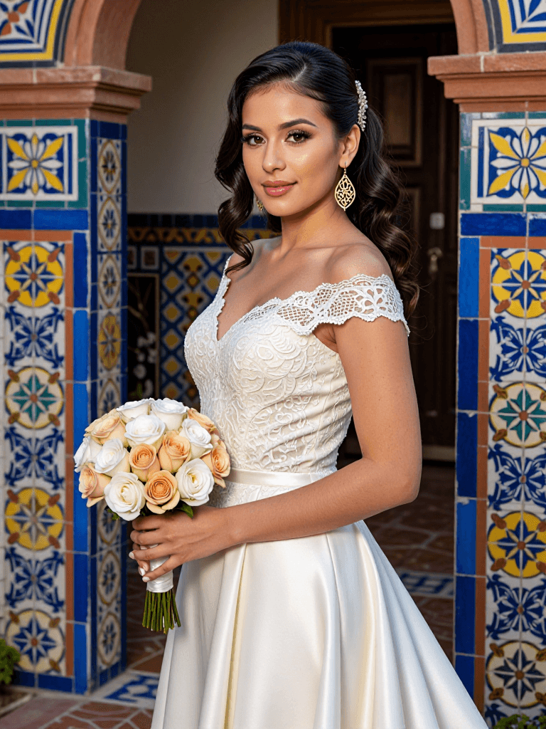 Latina bride, courtyard