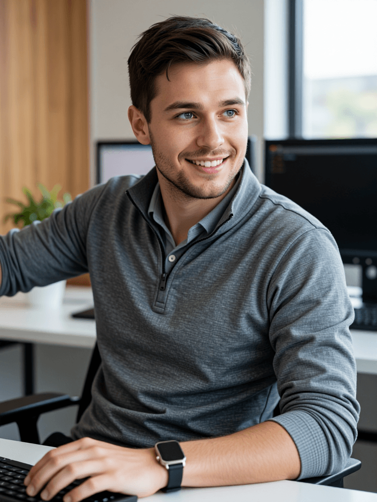 Tech male at desk