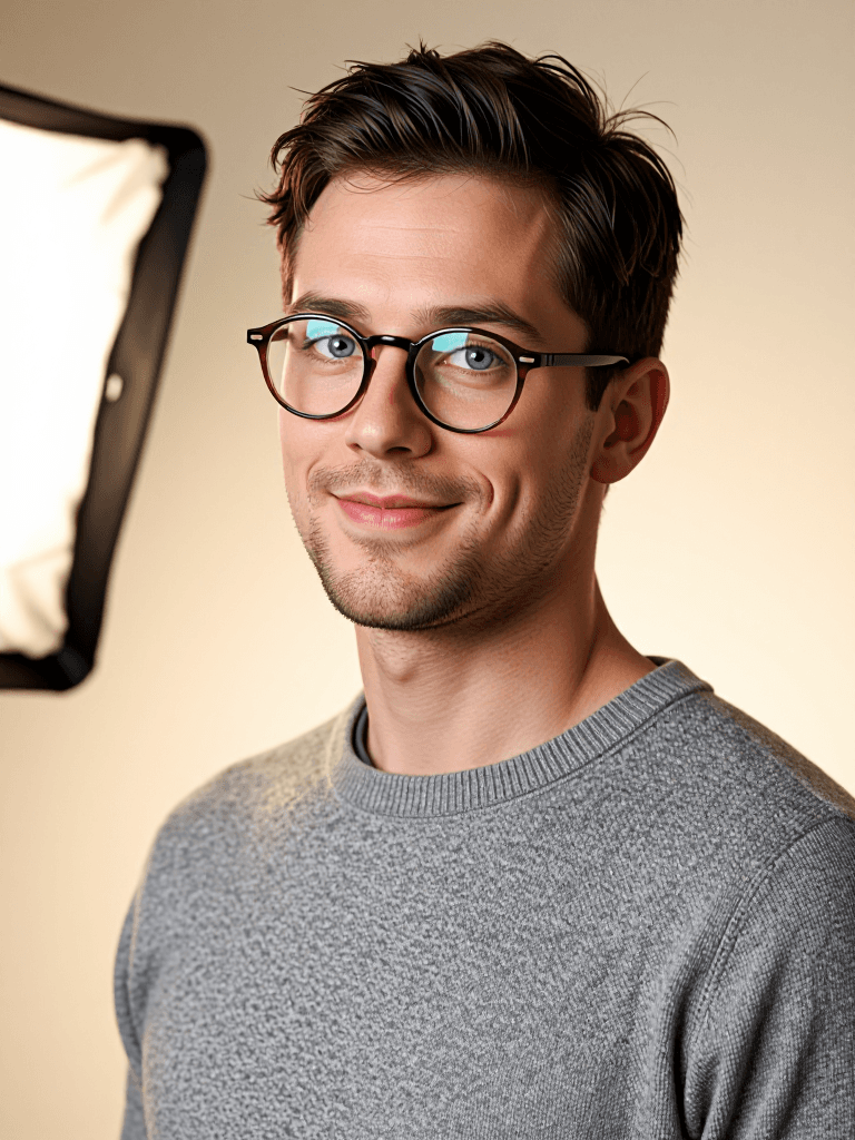 Male designer, glasses