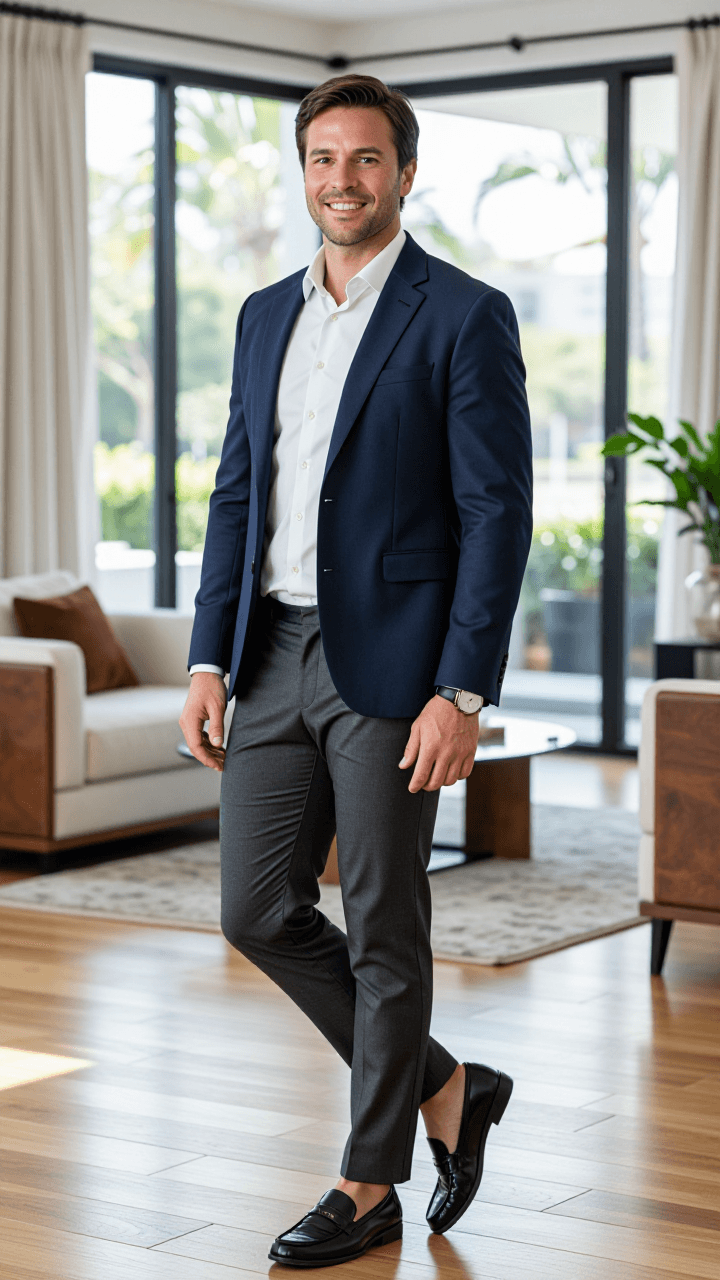 Full-body in luxury living room