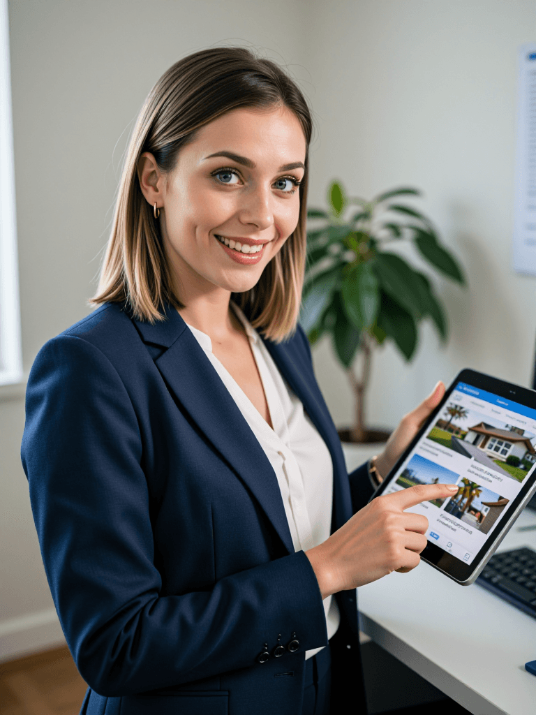 Agent showing brochure