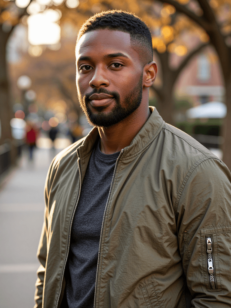 Black man, golden hour