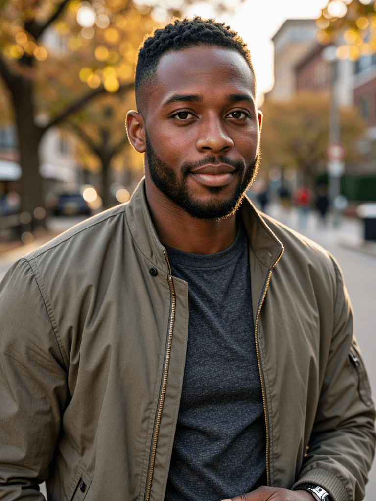Black man, golden hour