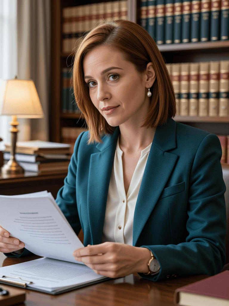 Female partner with case file
