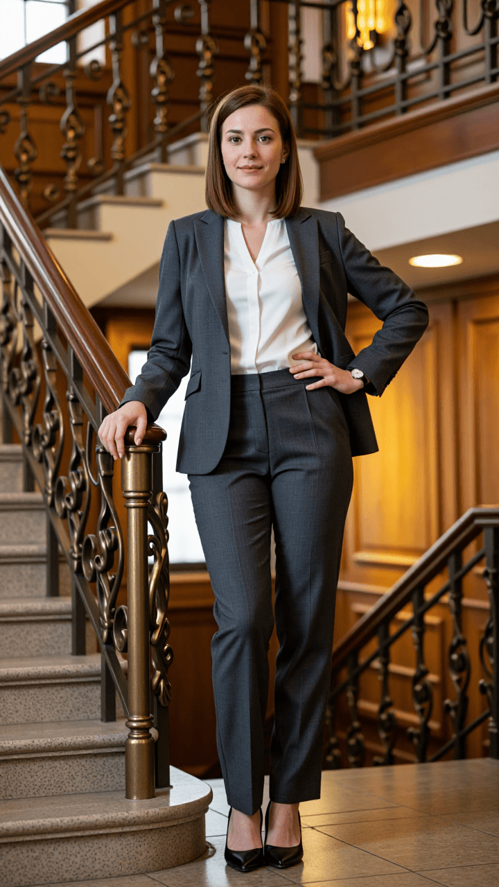 Full-body female attorney portrait
