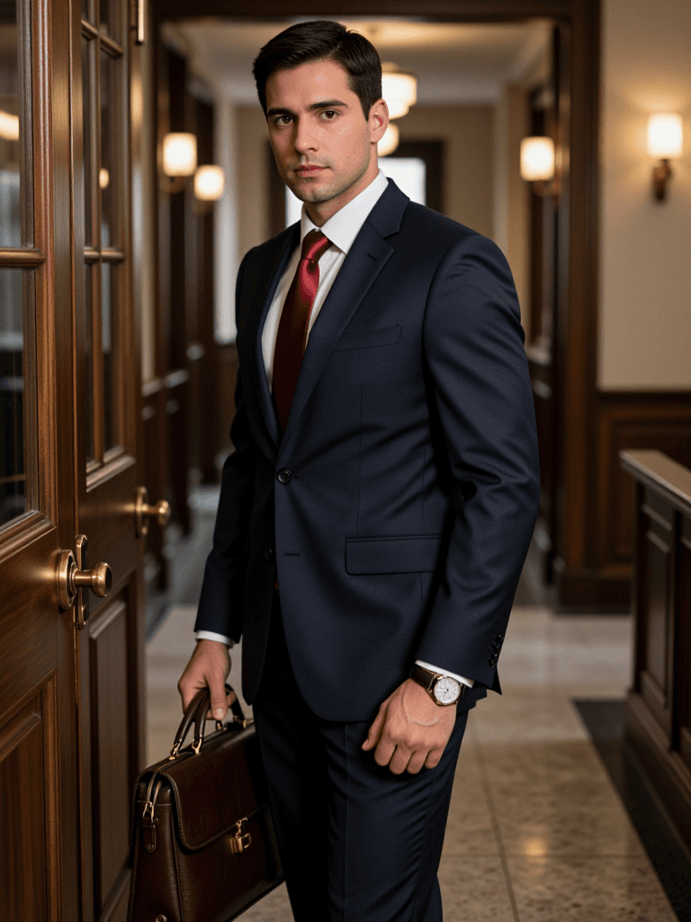 Male attorney with gavel scene