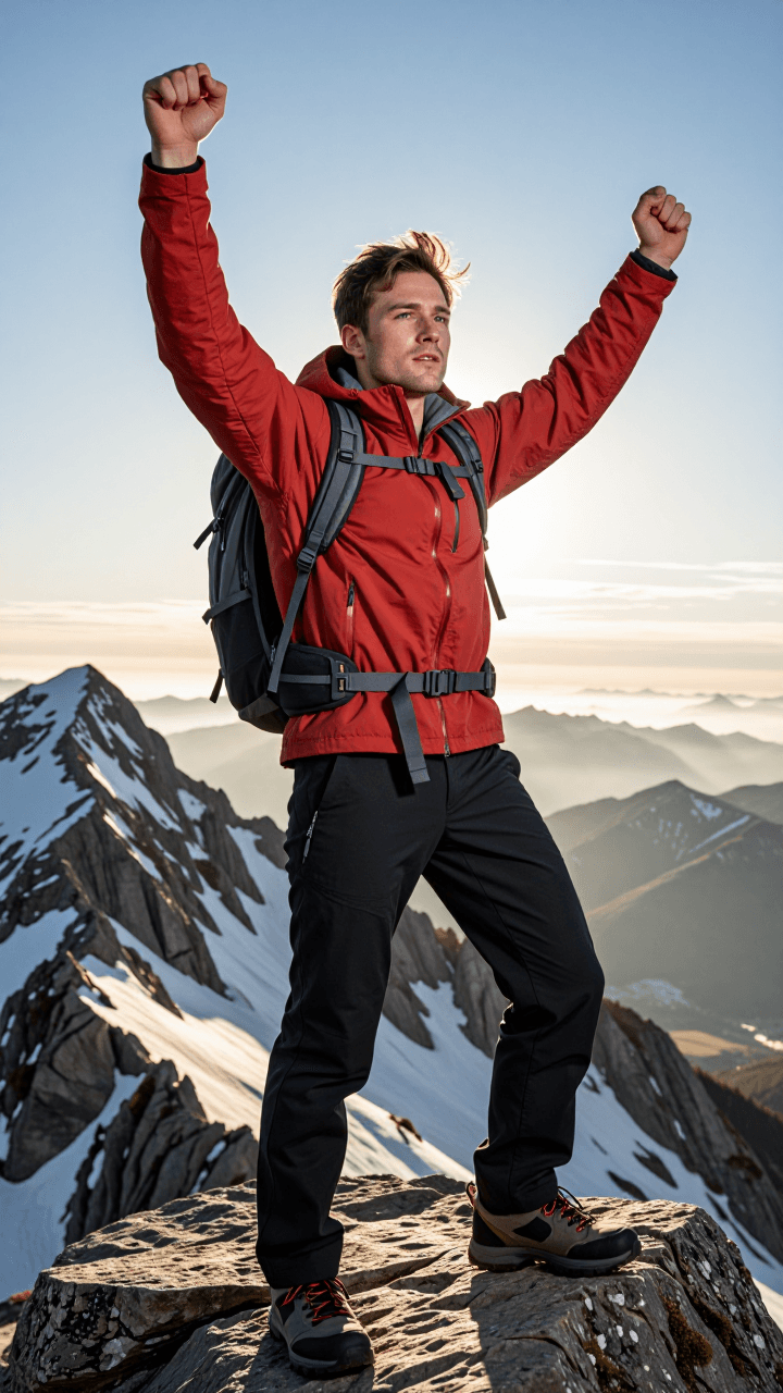 Full-body alpine peak