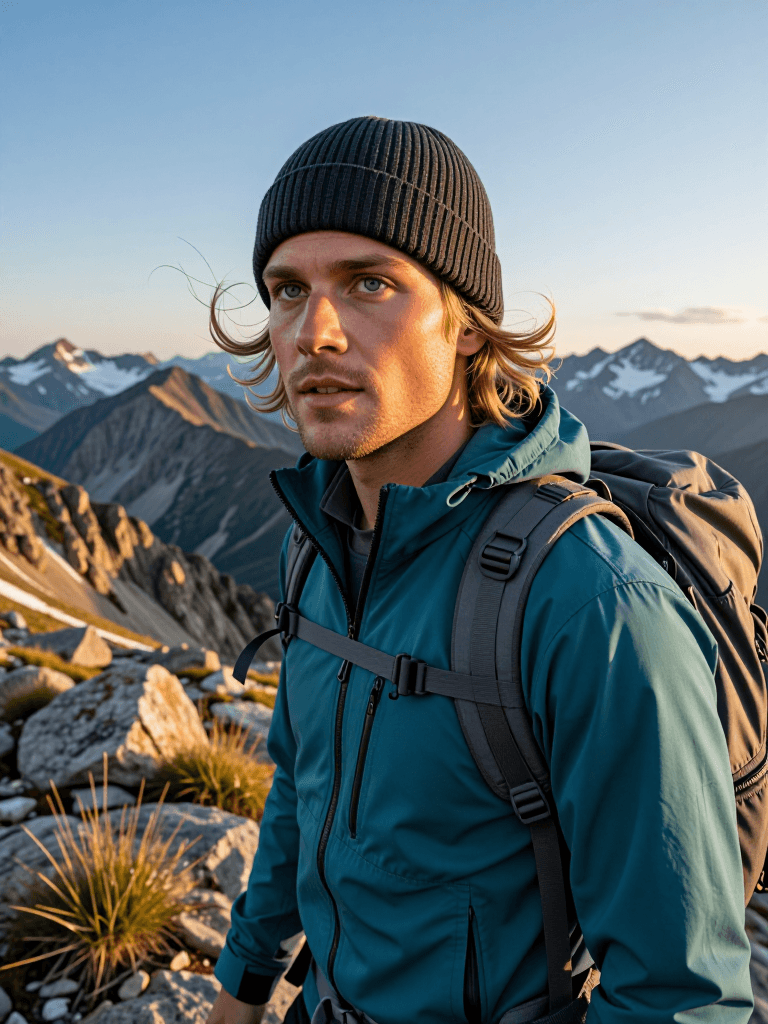 Hiker, mountain pass