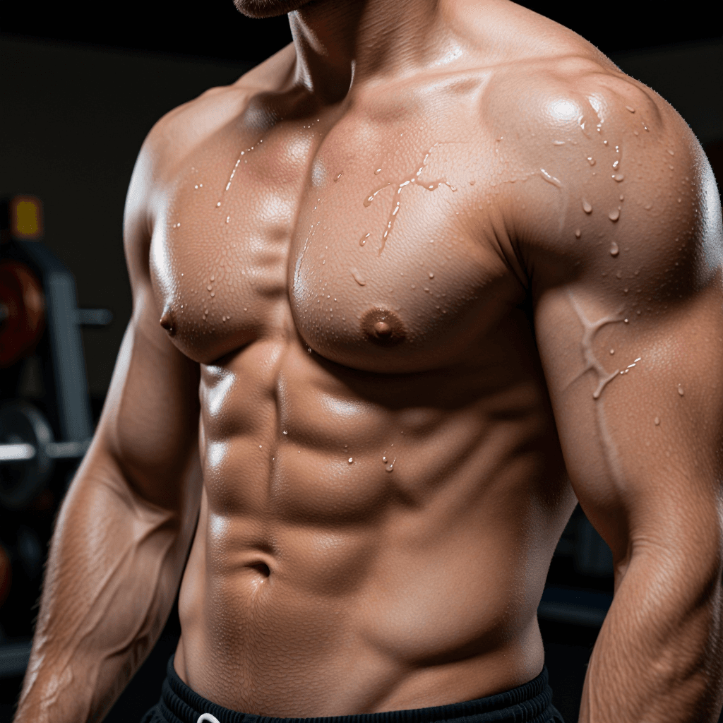 Defined torso, dramatic light